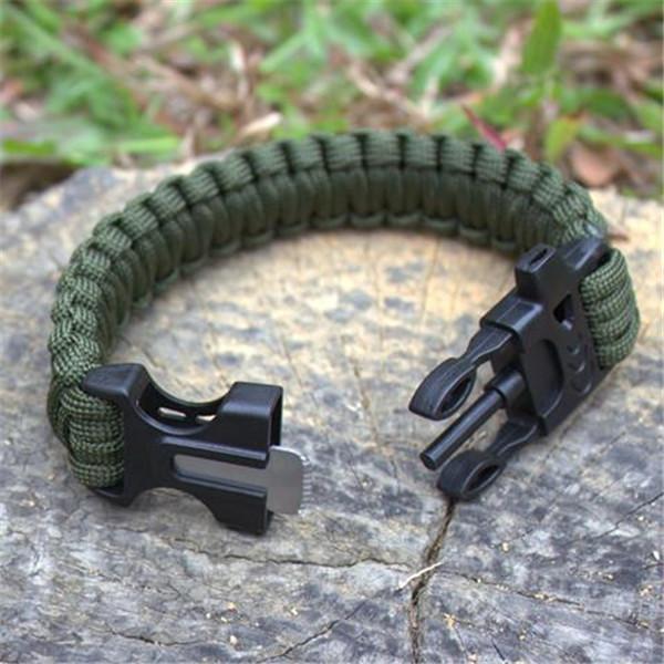Clearance 4 in 1 Flint Fire Starter Whistle Rescue Rope Escape Bracelet